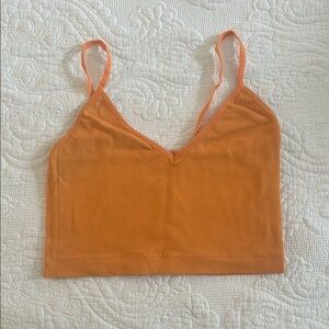 Garage Orange Ribbed Crop Top
